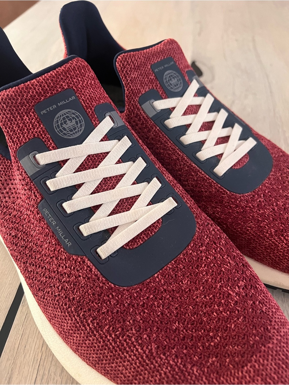 Peter Millar Crown Sport Men's Hyperlight Apollo Sneakers Clared Red Size 12.5 - Picture 9 of 10